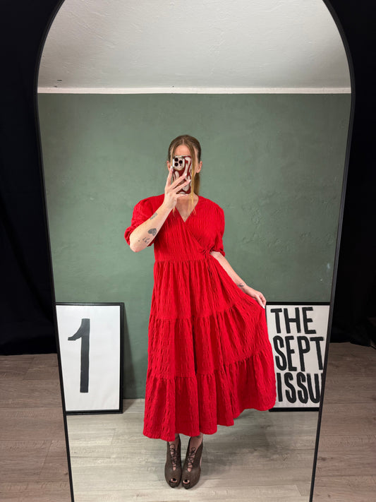 Abito balze rosso tg.L