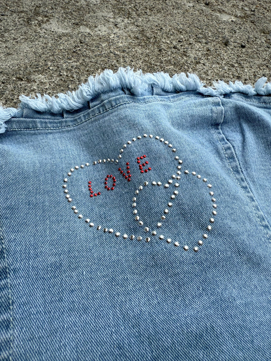 Top corsetto denim