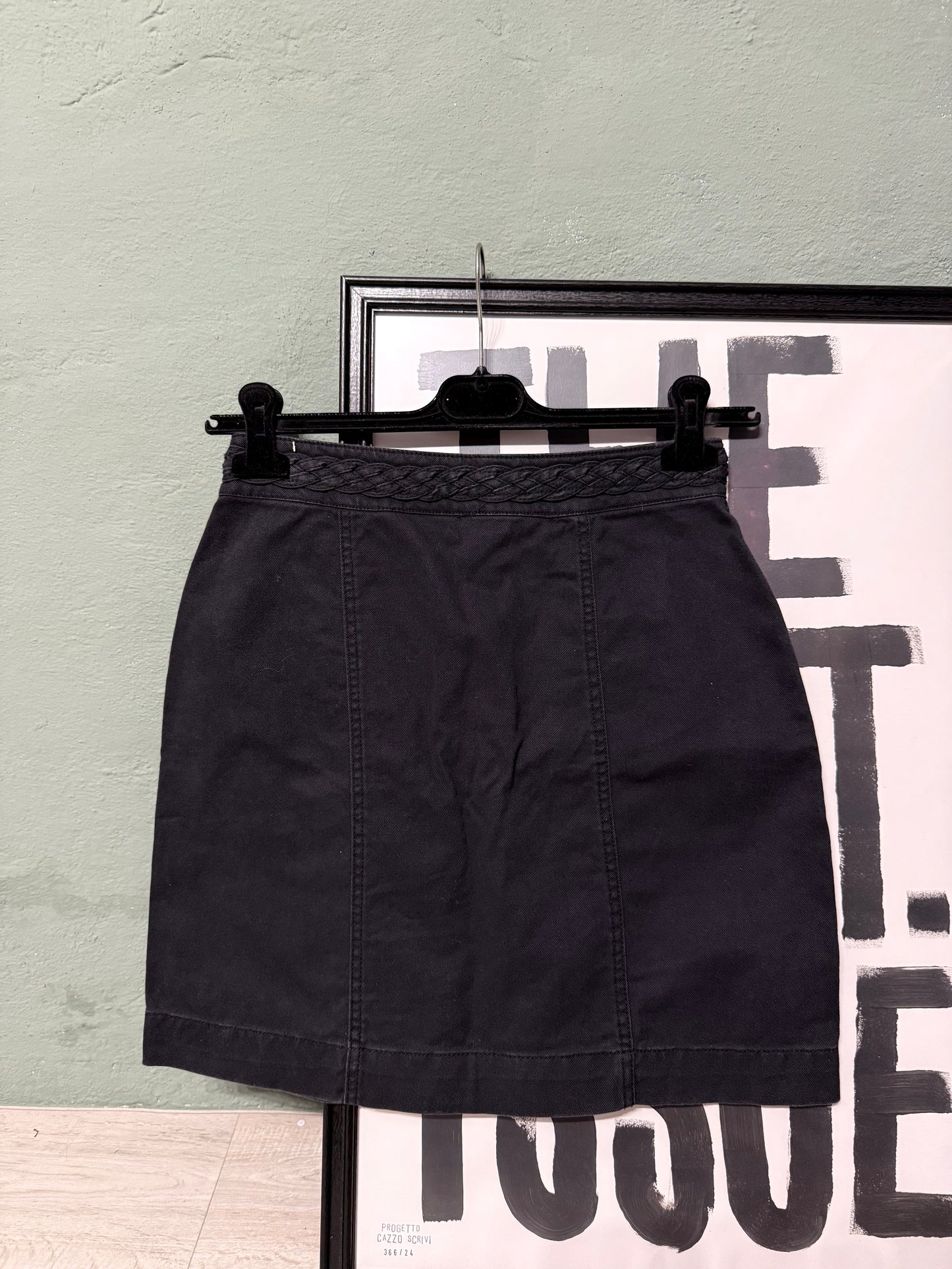 Minigonna denim nero