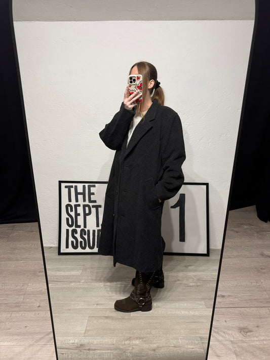 Cappotto monopetto 100% lana vergine Hugo Boss antracite