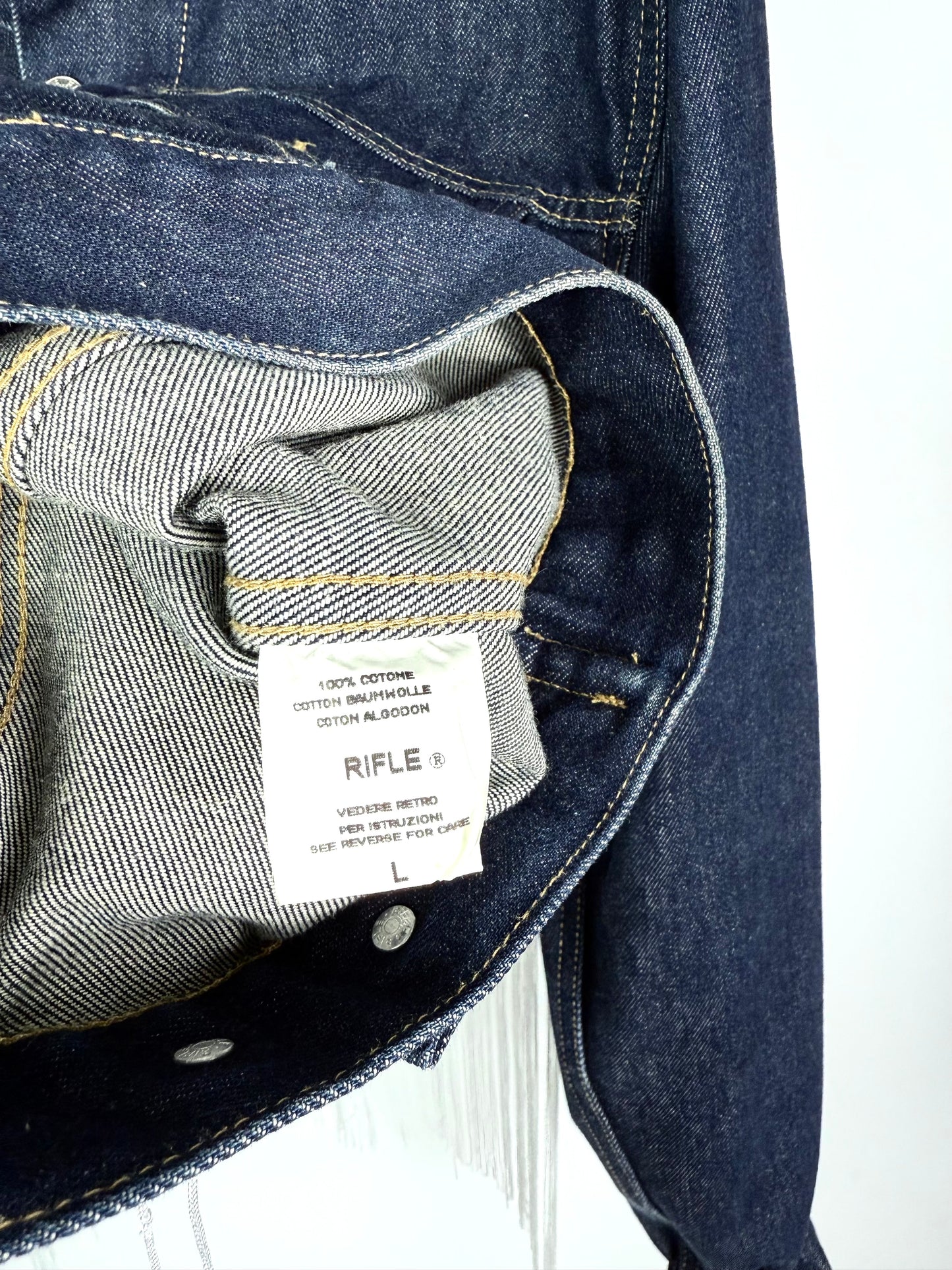 Giacca di jeans frange e patch