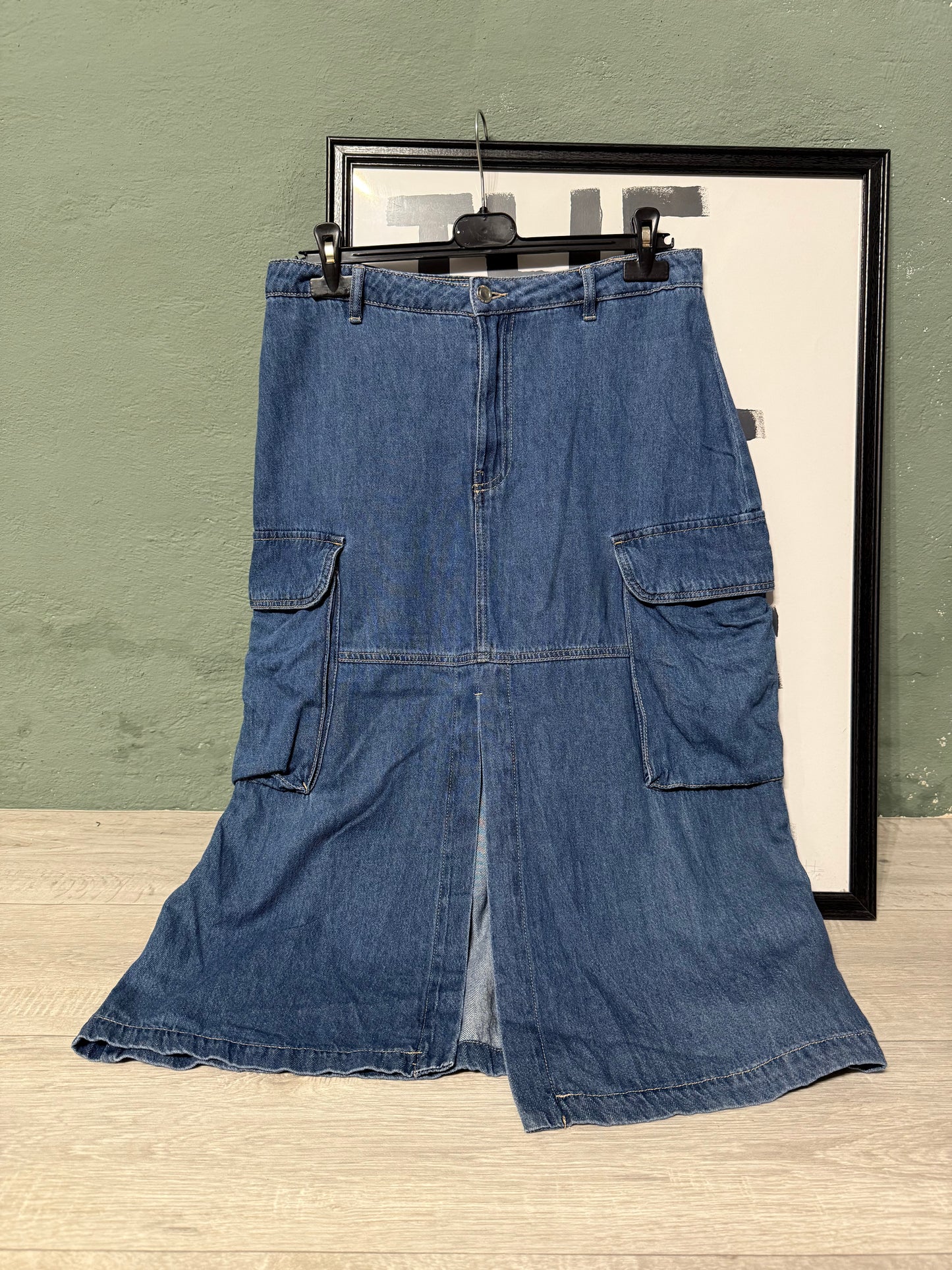 Maxi gonna denim cargo