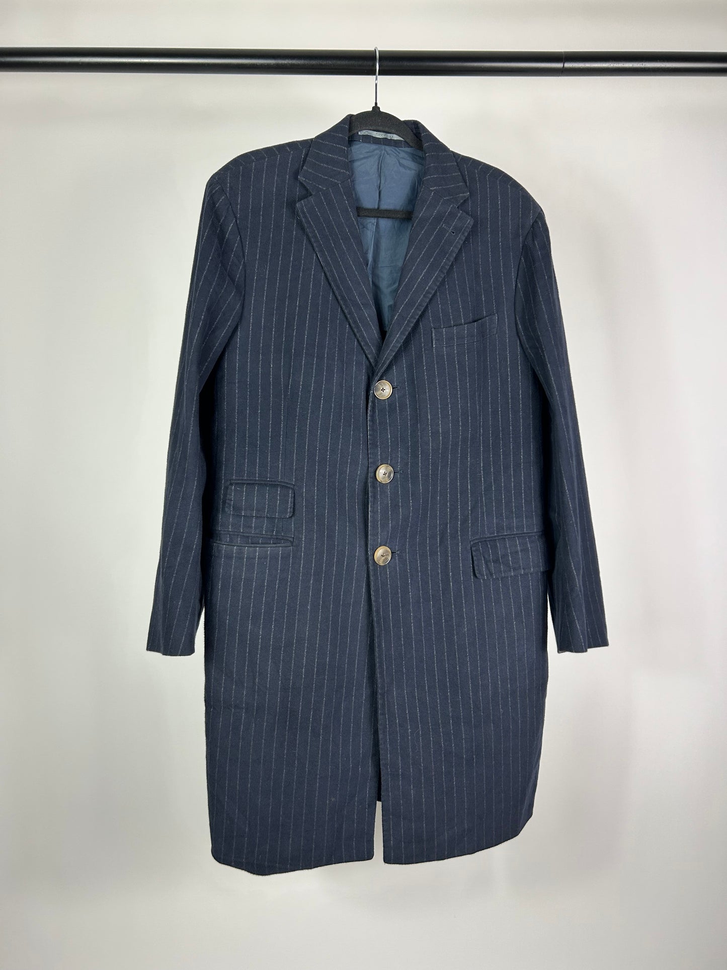 Cappotto monopetto gessato