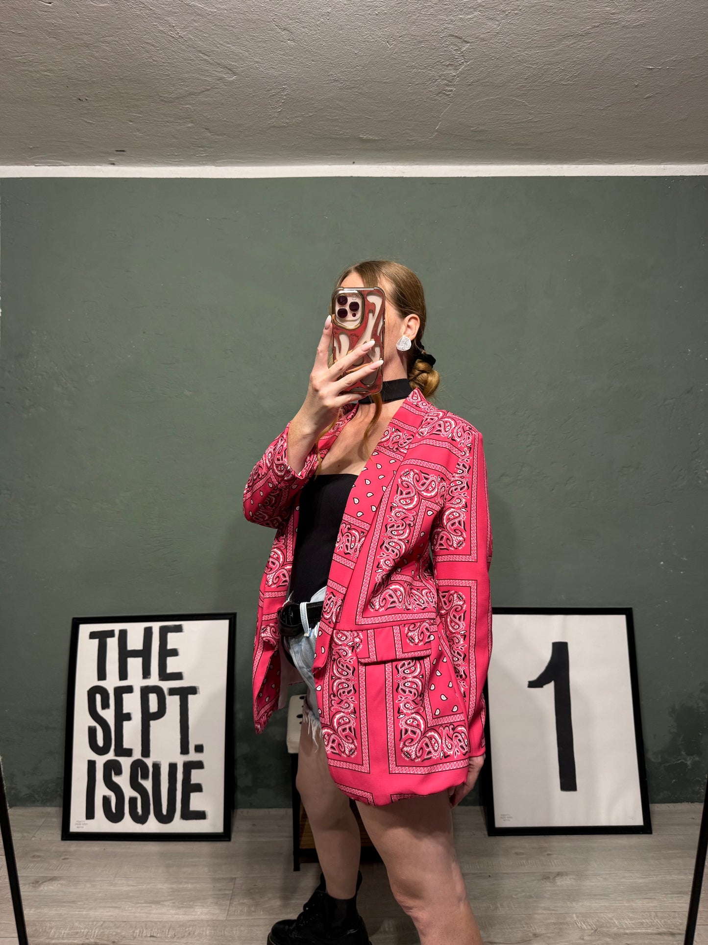 Blazer fantasia paisley fucsia
