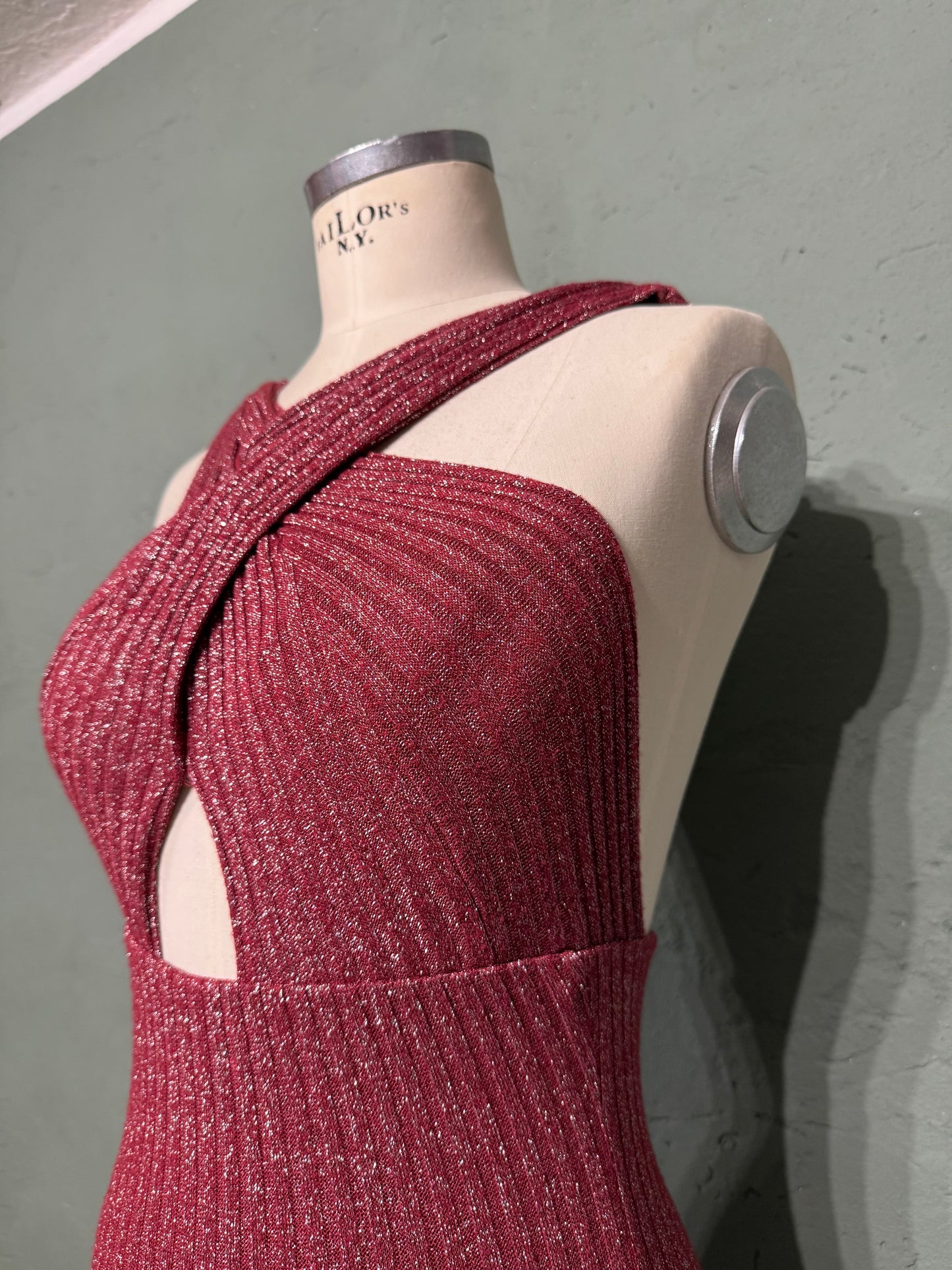 Abito lurex ciliegia tg.S/M