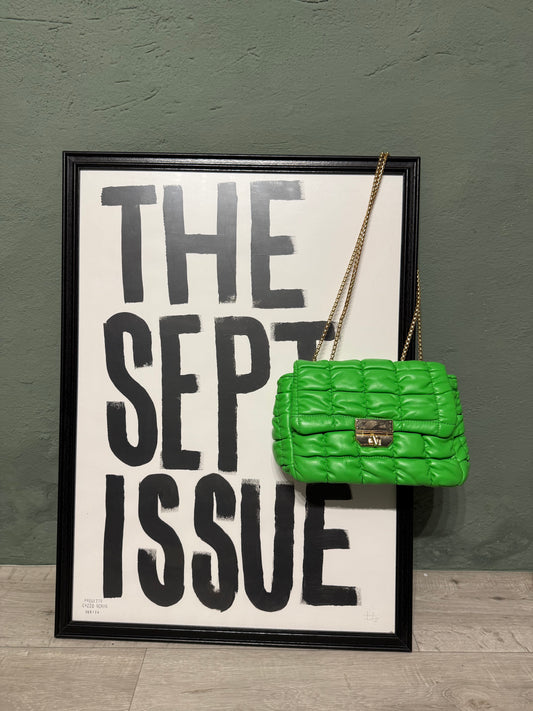 Borsa trapuntata pouf verde