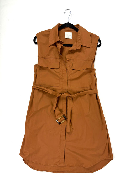 Abito chemisier smanicato tabacco