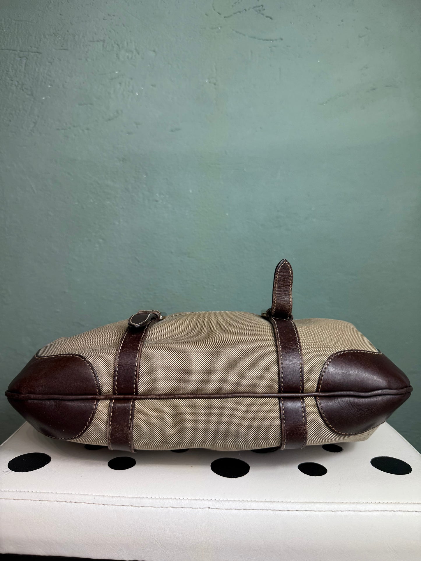 Prada Brown Canapa Canvas & Leather