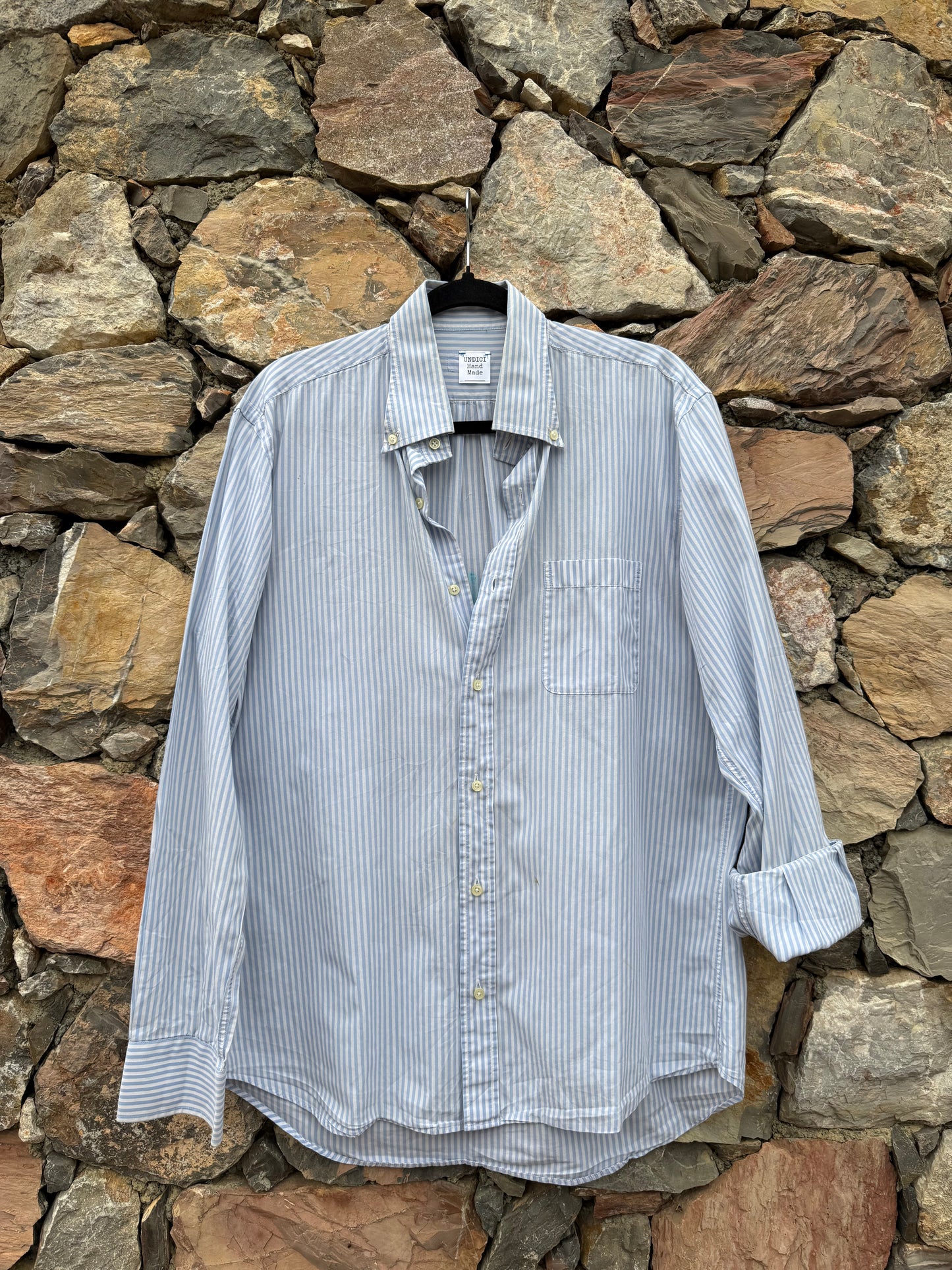 Camicia righe ‘Pane Amore Xanax’