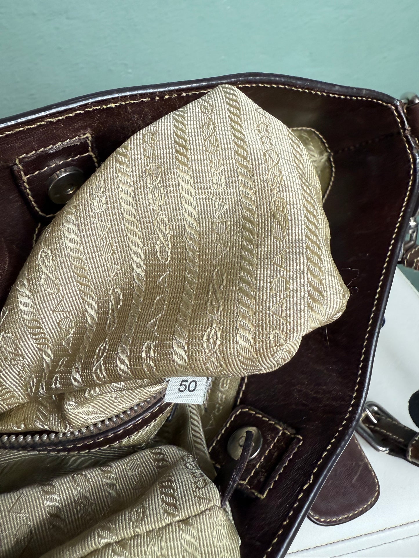 Prada Brown Canapa Canvas & Leather