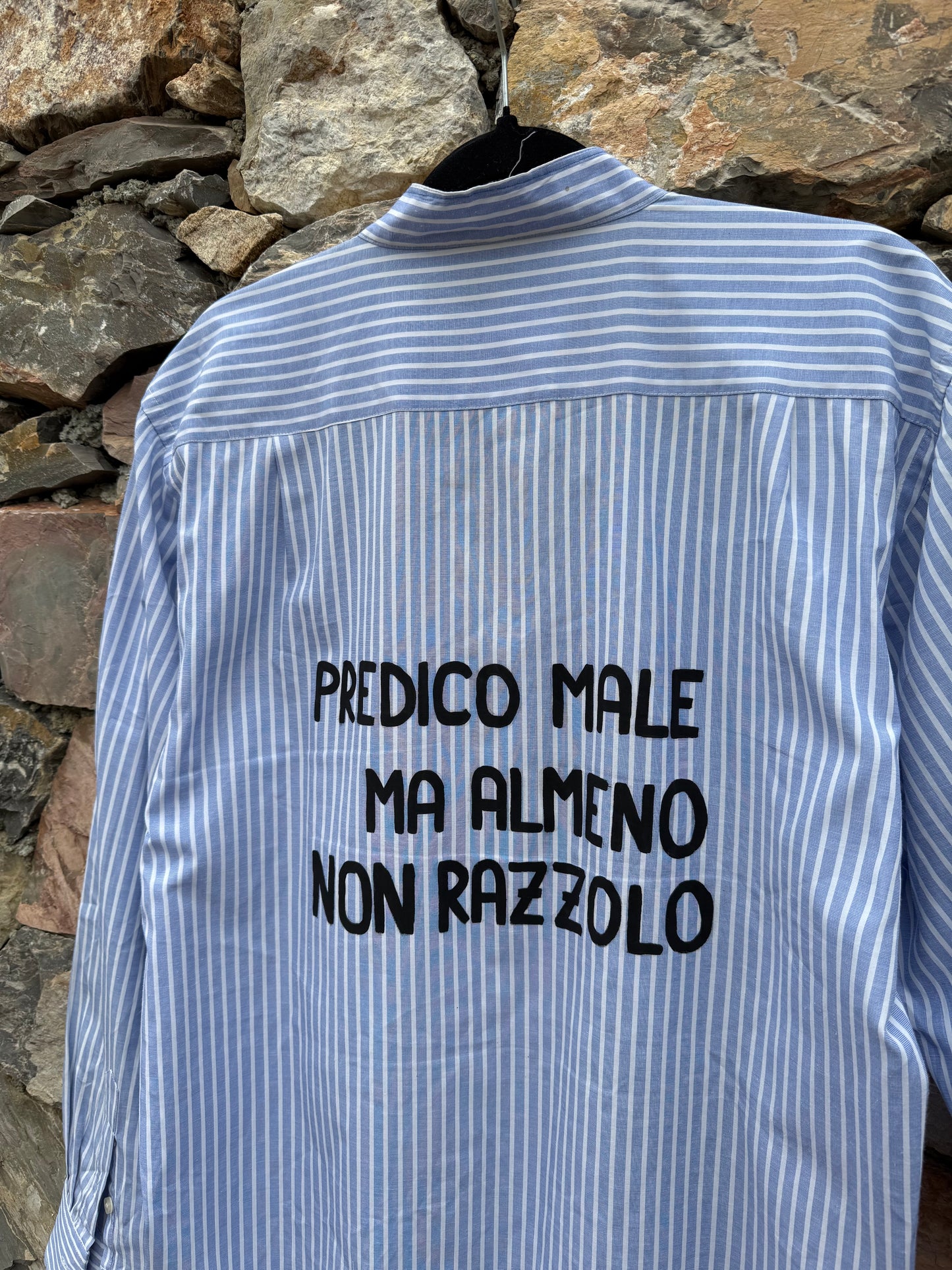 Camicia righe ‘Predico male’