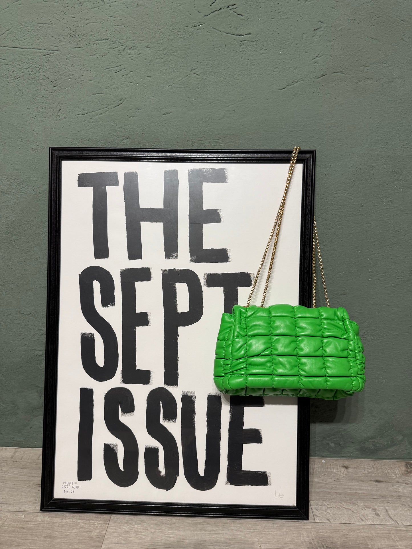 Borsa trapuntata pouf verde