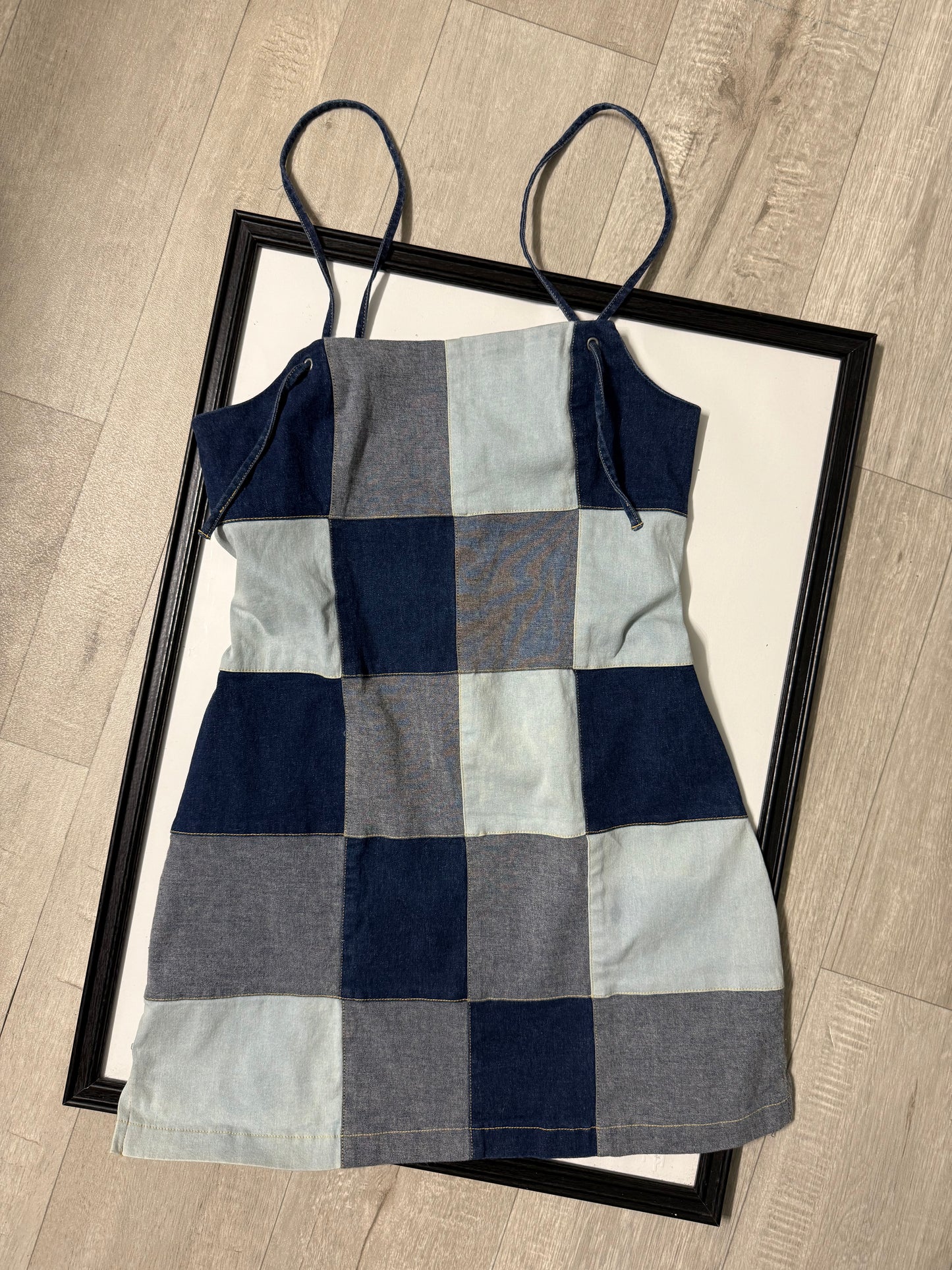 Abito denim patchwork