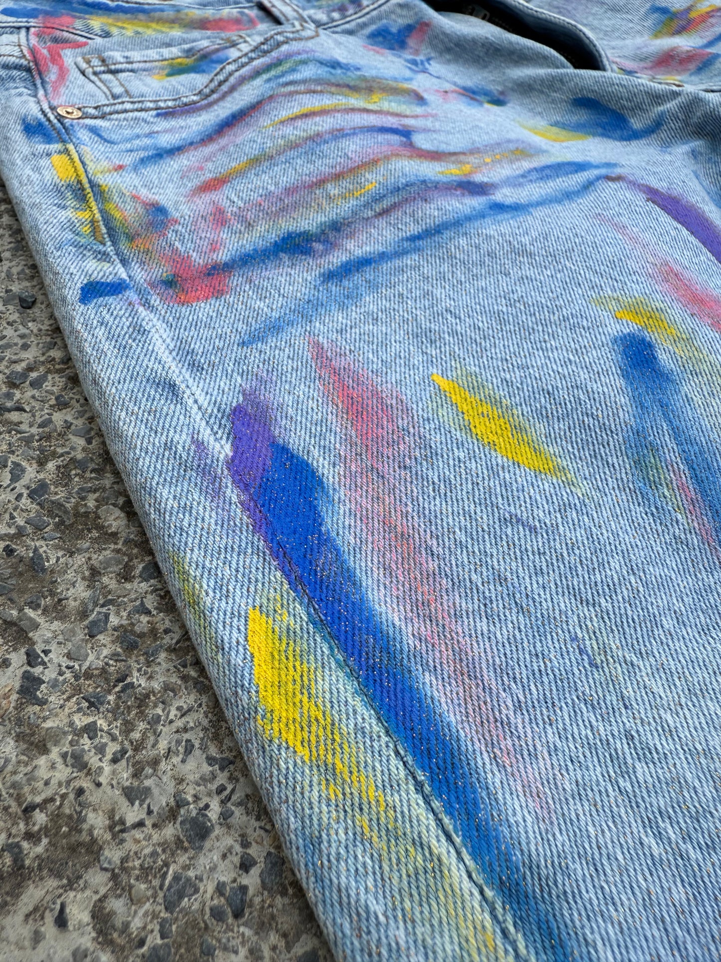 Jeans painting handmade tg.M