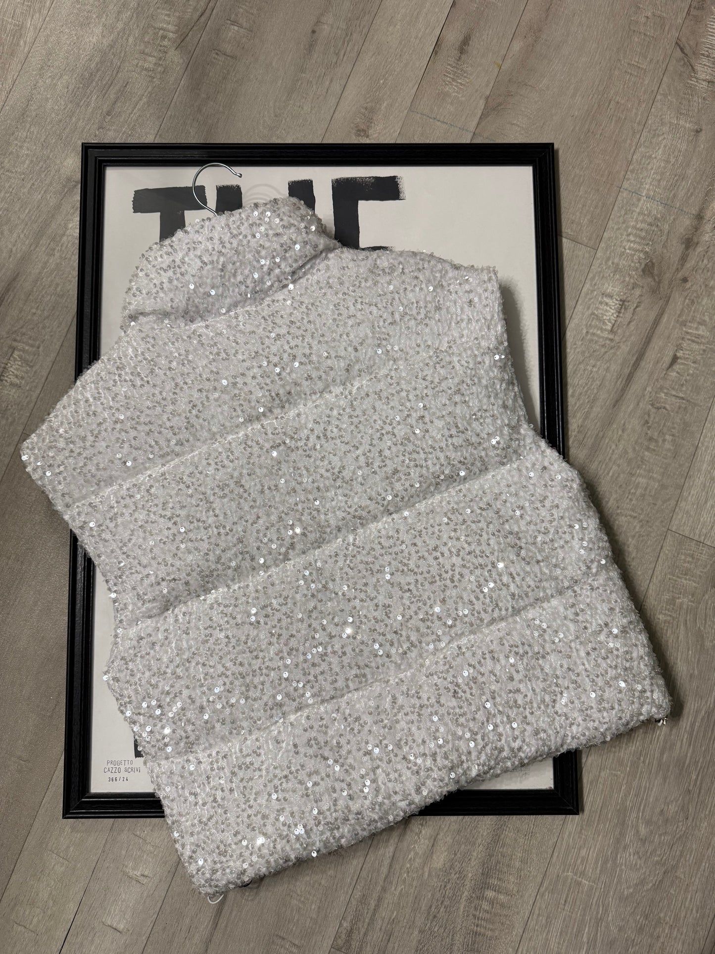 Gilet fluffy paillettes