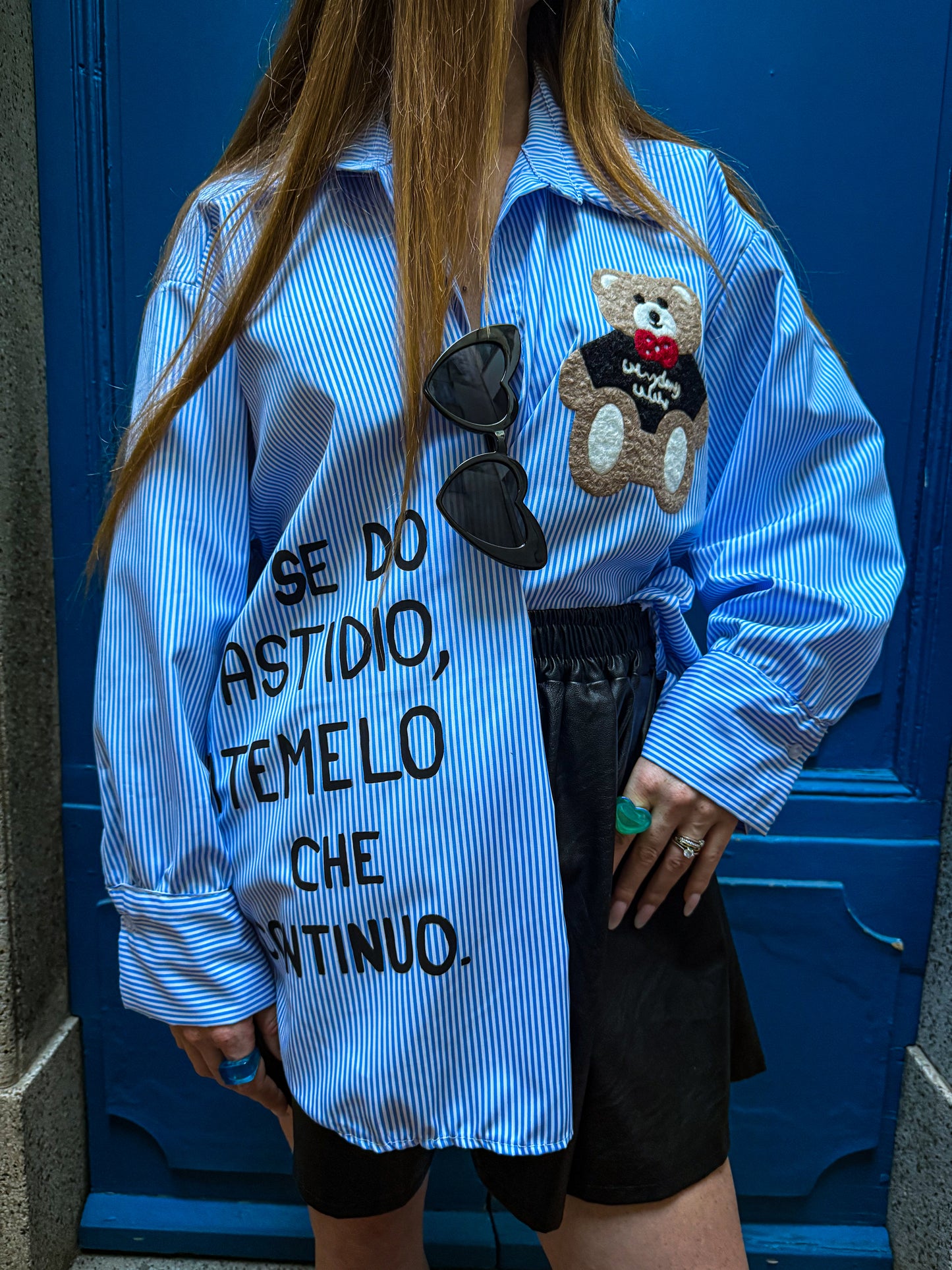 Camicia righe ‘Se do fastidio, ditemelo che continuo’