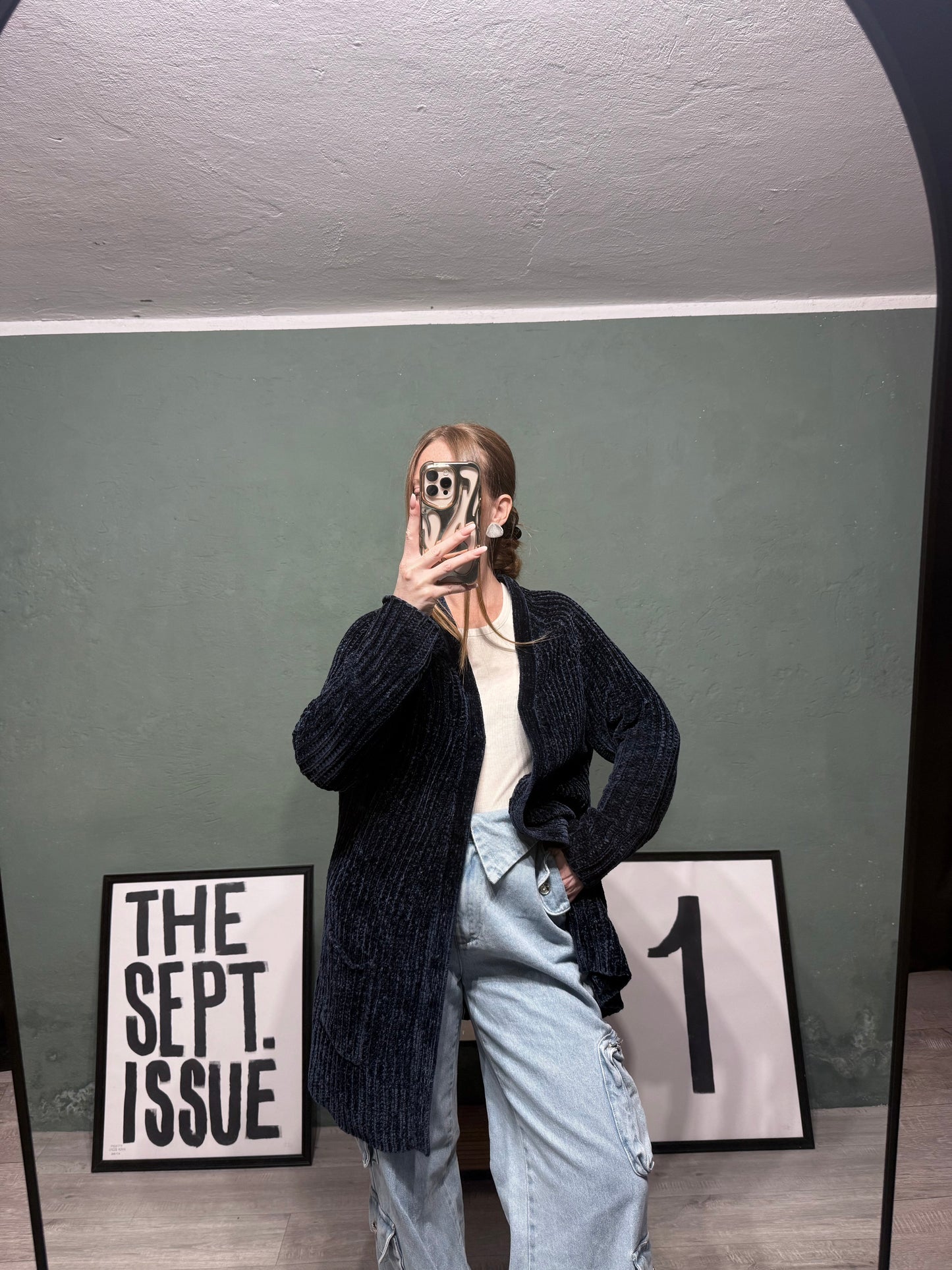 Cardigan ciniglia blu baby