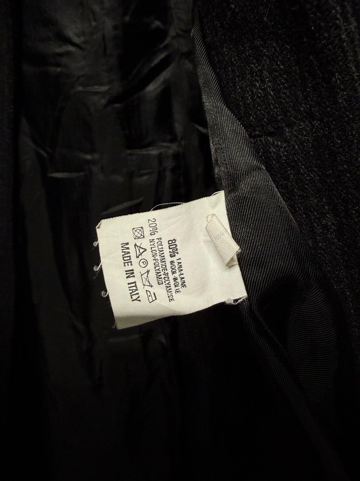 Cappotto vintage doppiopetto costine nero