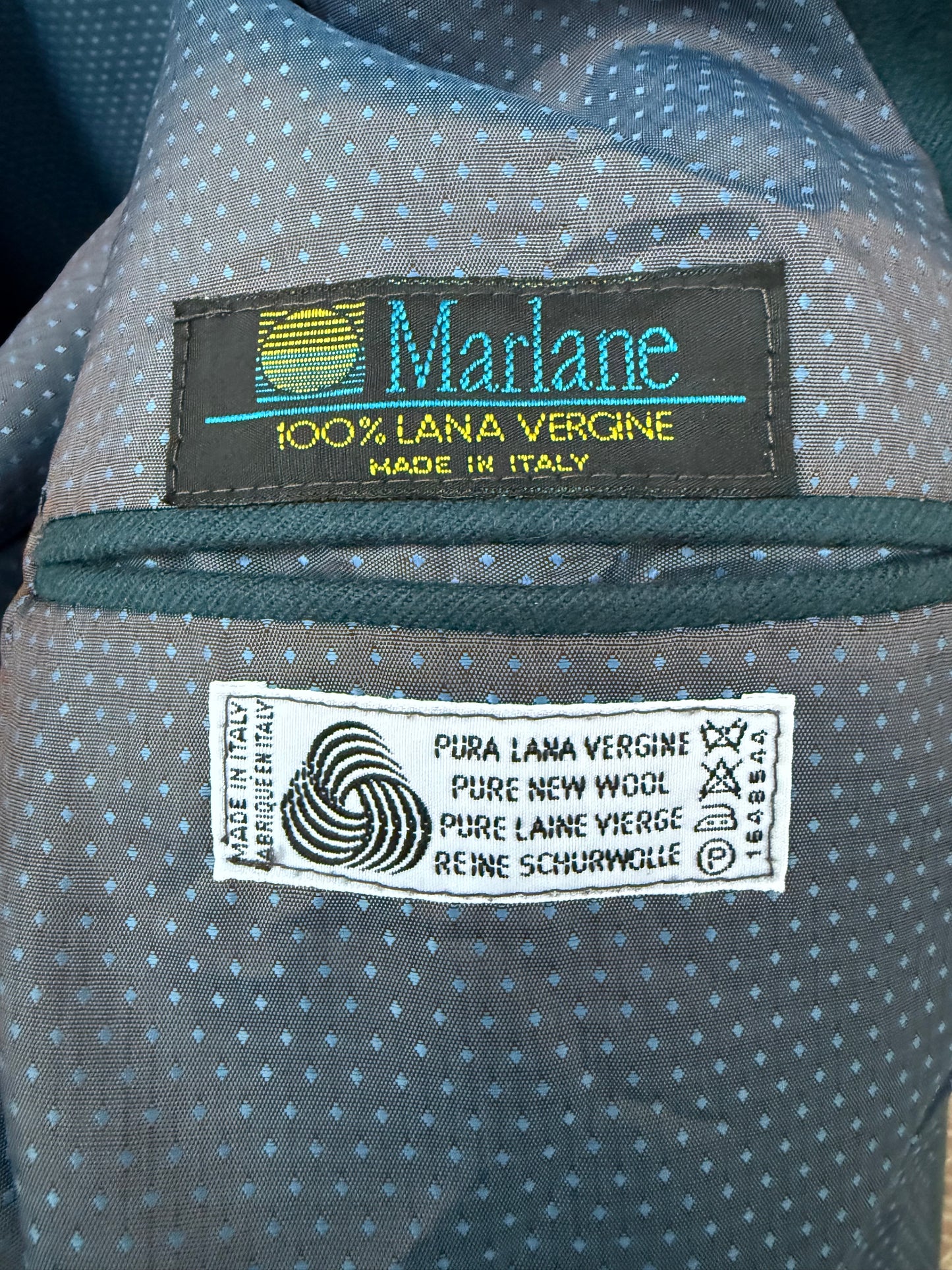 Blazer ottanio doppiopetto ‘Silver Cherries’ handmade