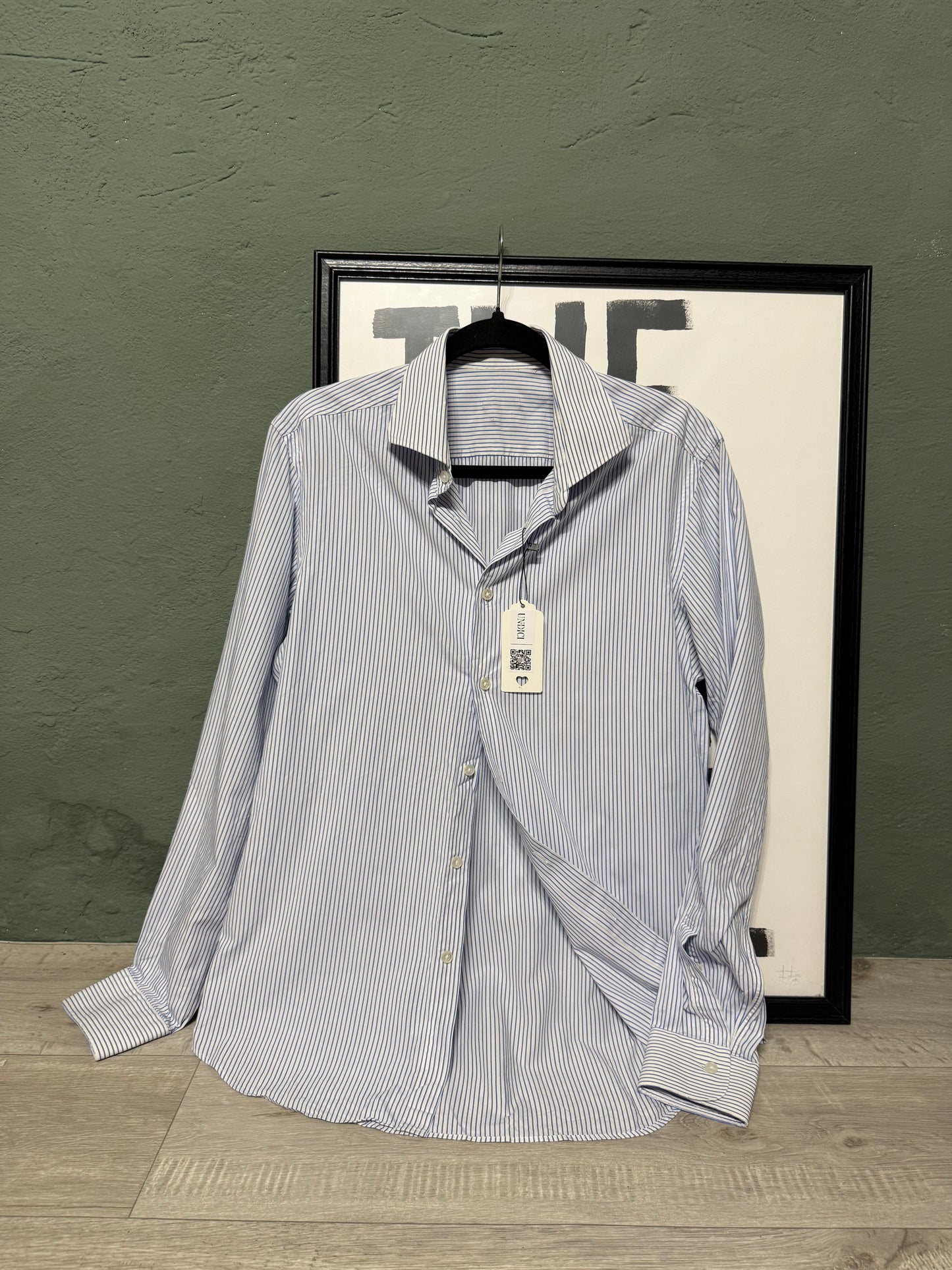Camicia righe ‘Ti devi calmare’ tg.M
