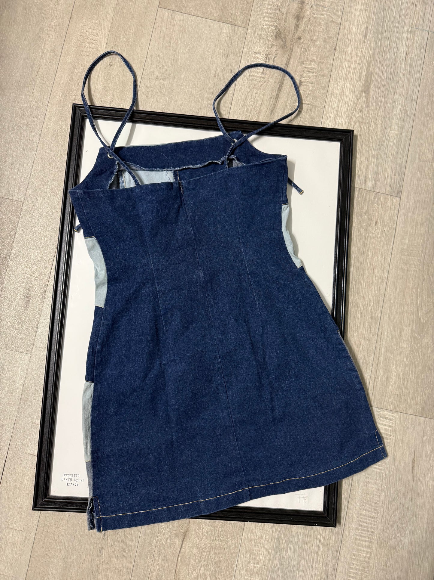 Abito denim patchwork