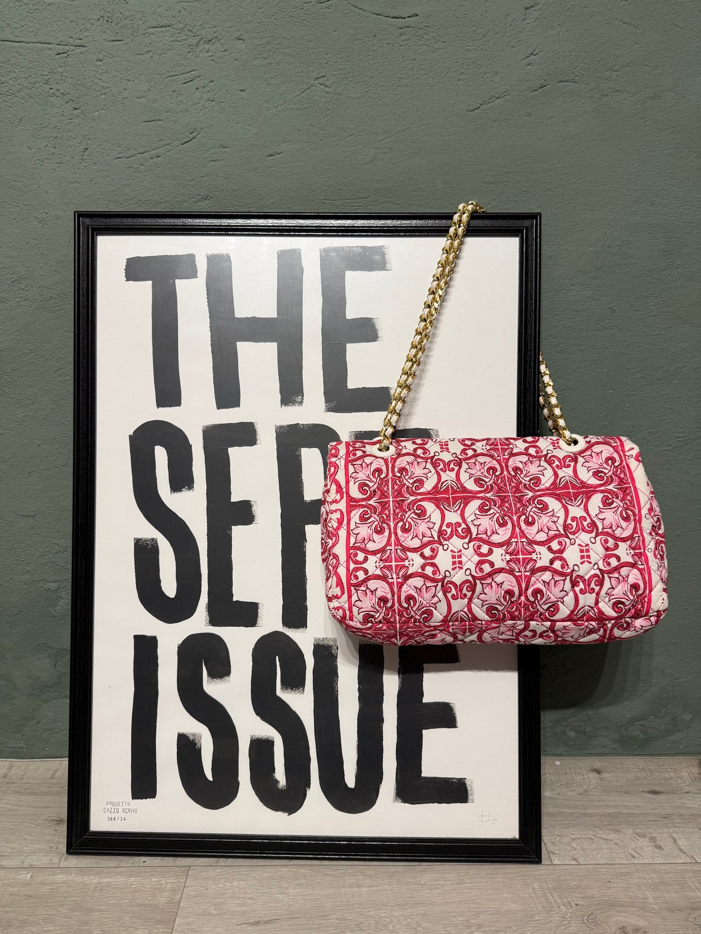 Borsa trapuntata mosaico fucsia