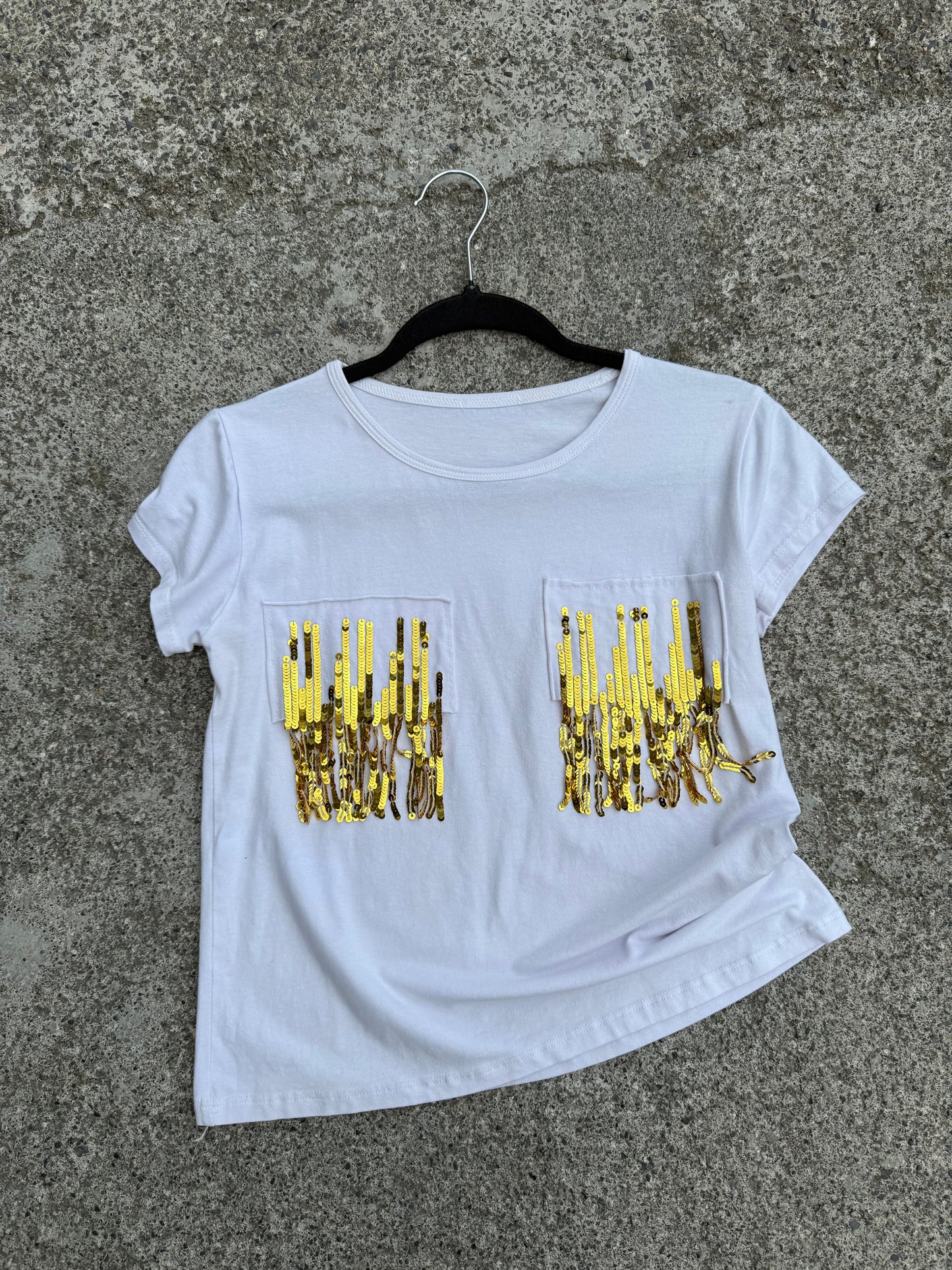 T-shirt tasche paillettes tg.S