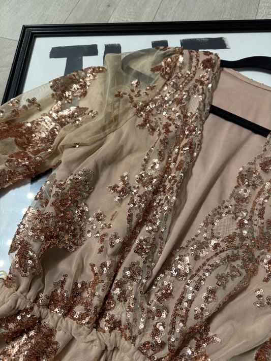 Tutina shine paillettes bronzo