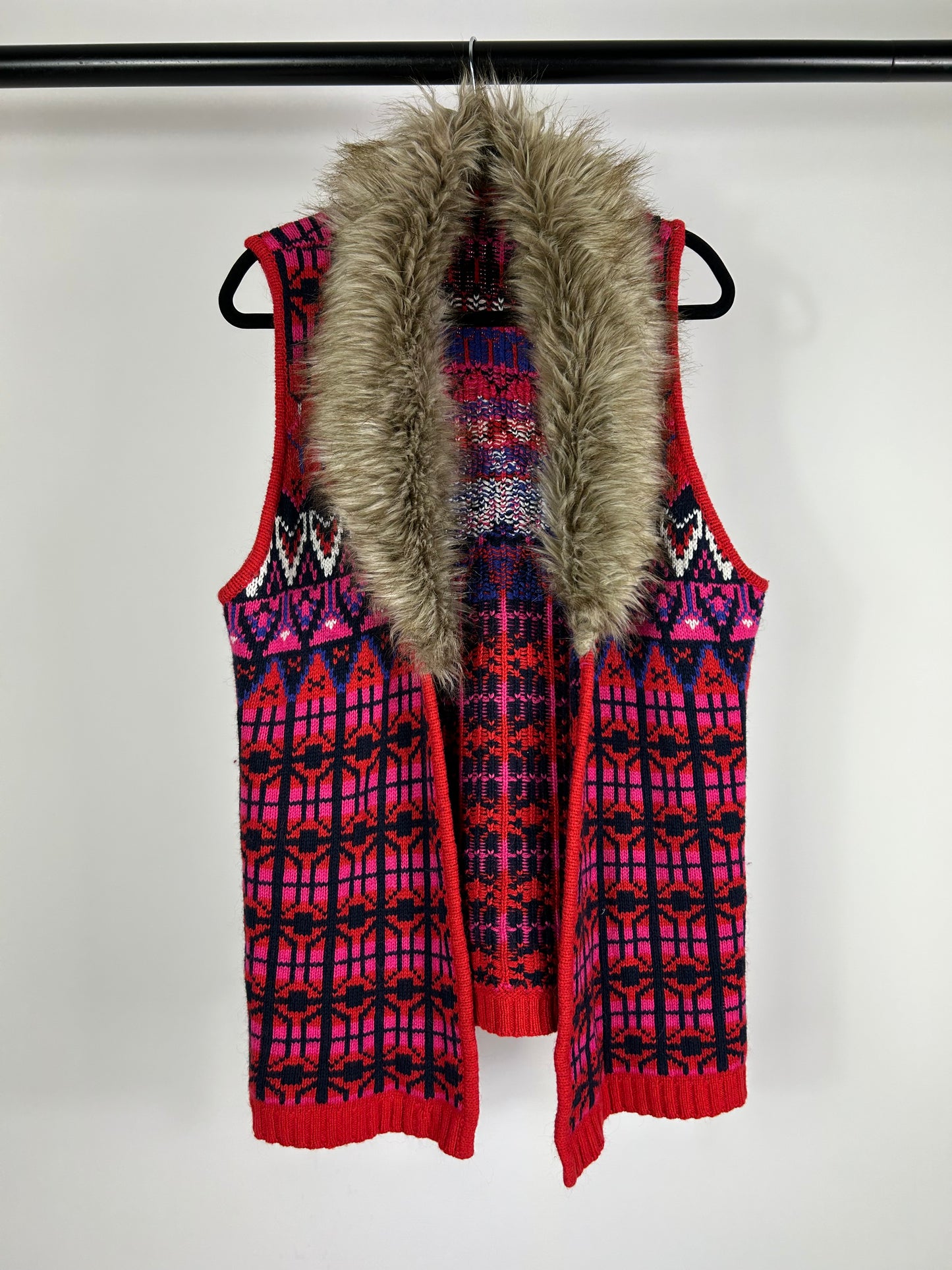 Gilet fantasia collo ecopelliccia tg.M