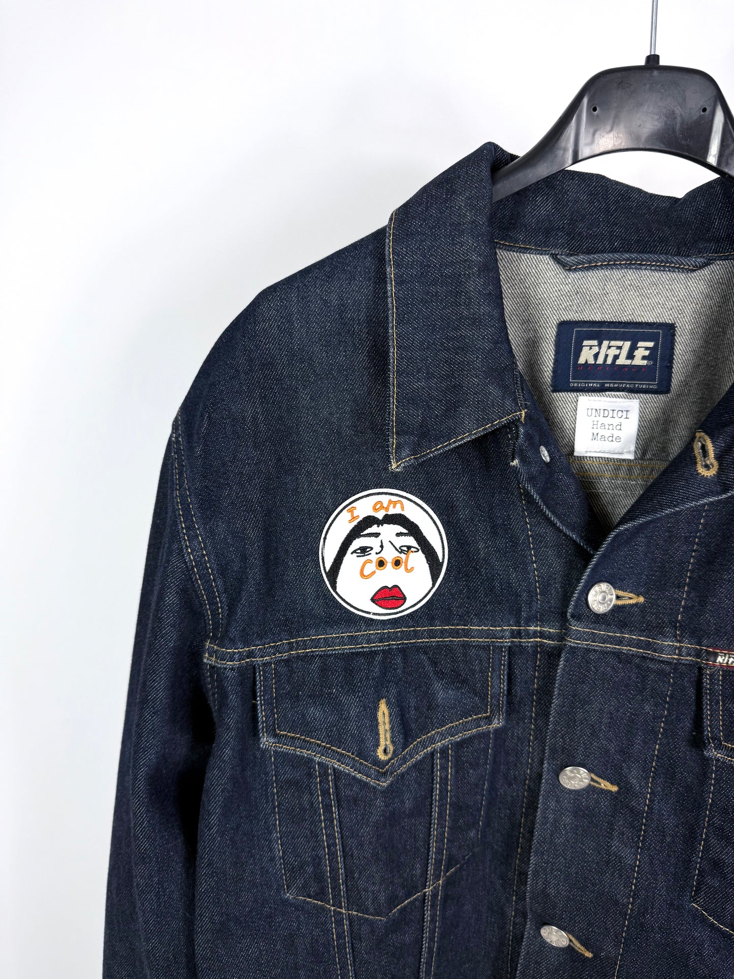 Giacca di jeans frange e patch