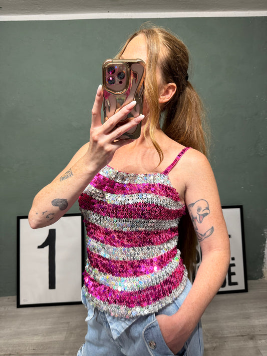 Top righe paillettes tg.S