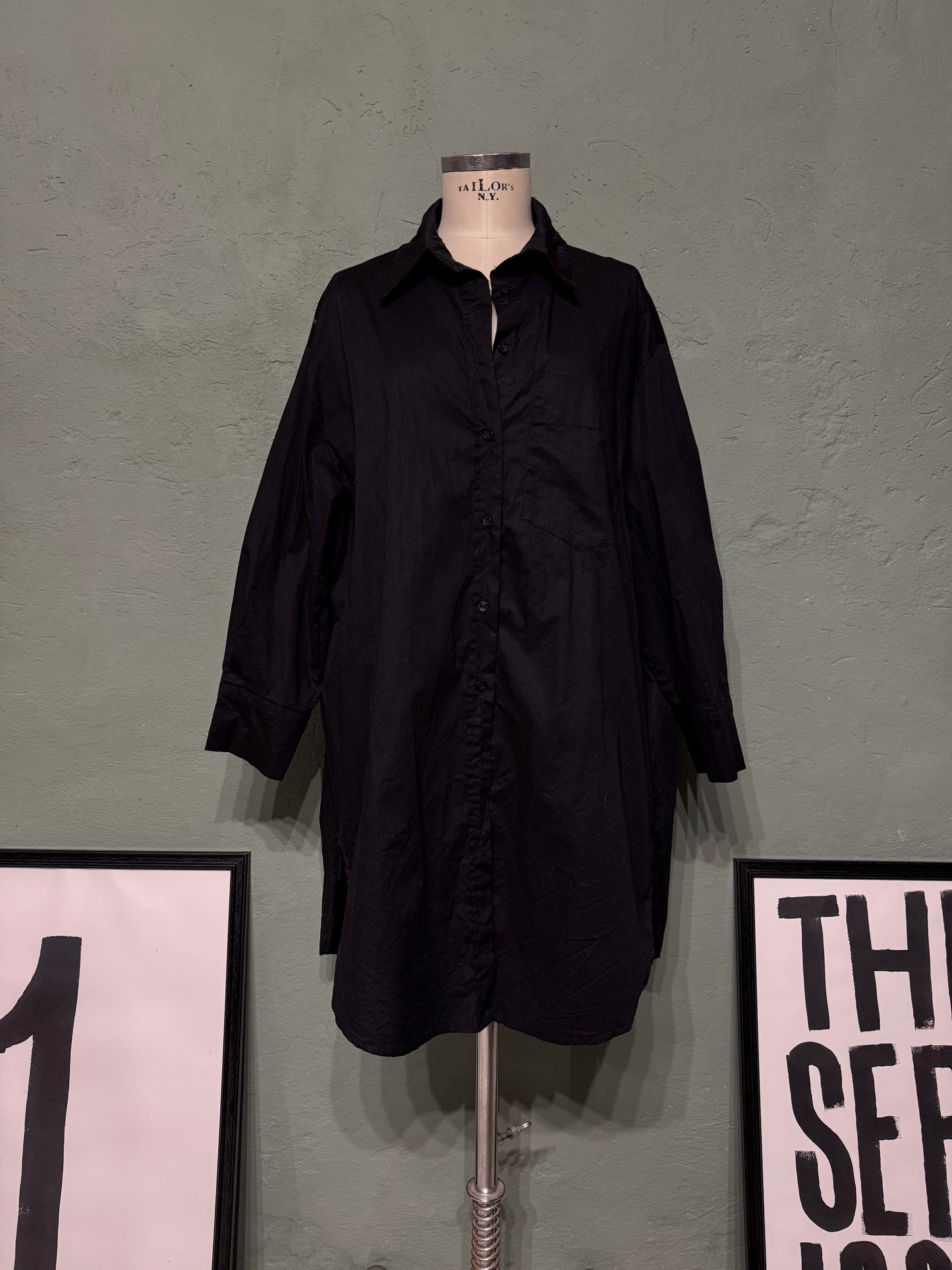 Maxi camicia ‘Abstract Face’ tg.L