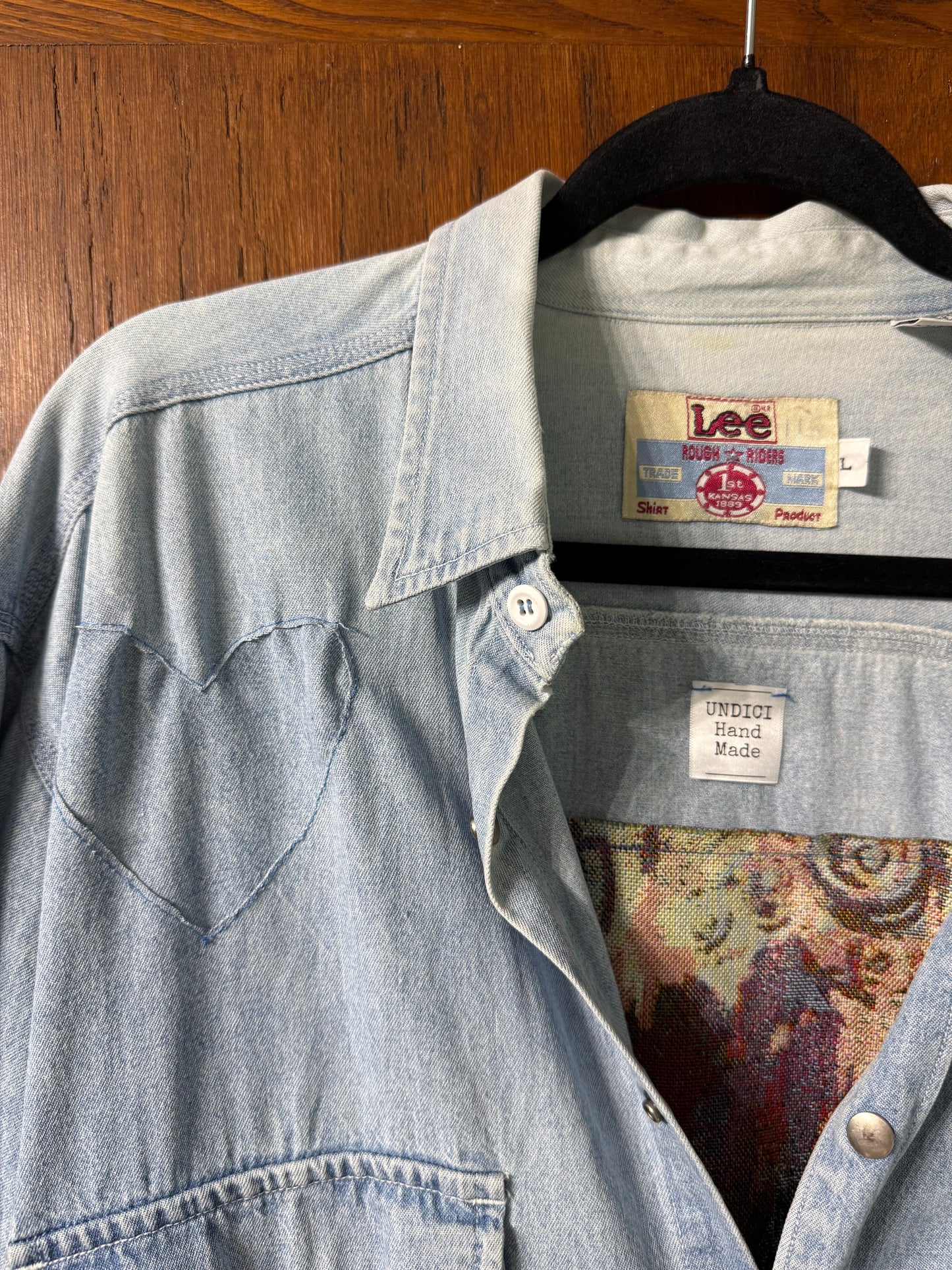 Maxi camicia denim handmade ‘Frida’ tg.L
