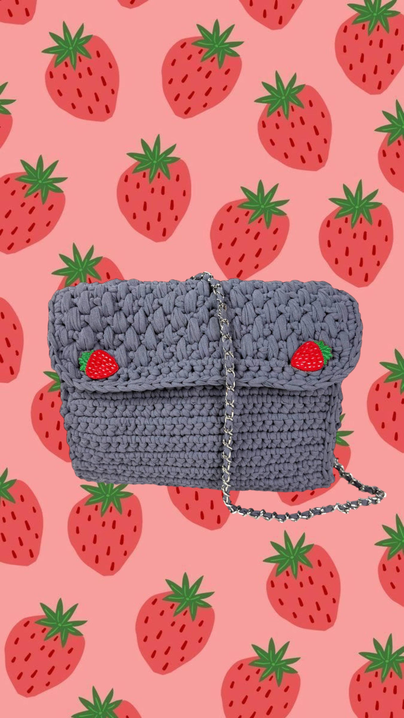 Pochette lavanda con tracolla uncinetto 🍓