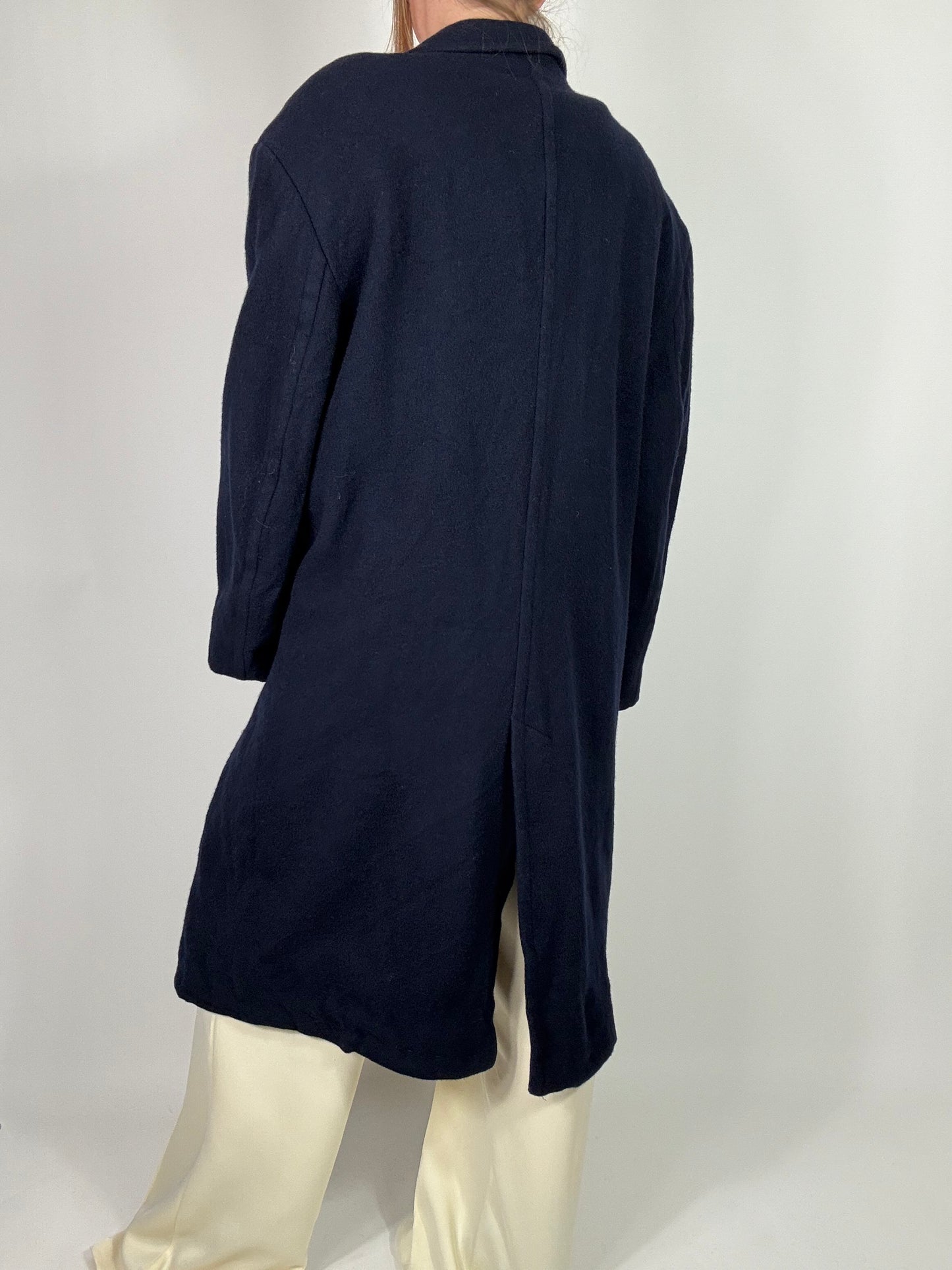 Cappotto doppiopetto blu navy tg.L
