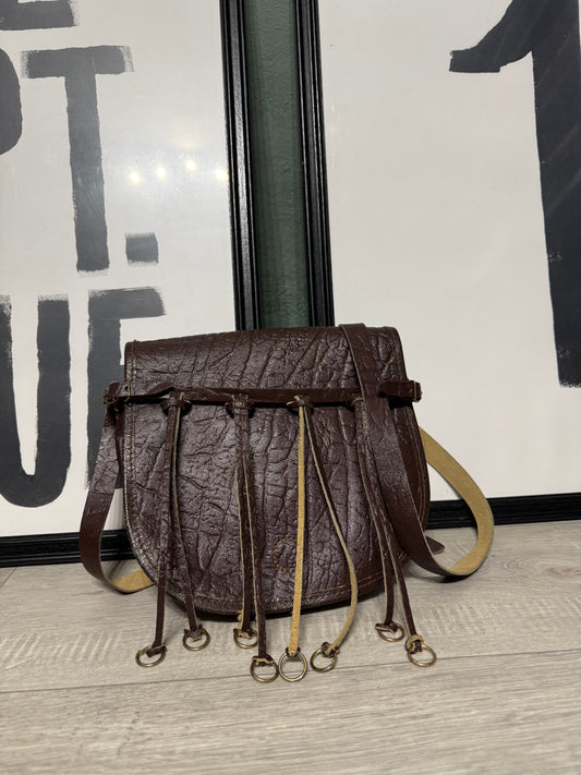 Pochette vintage tracolla in pelle