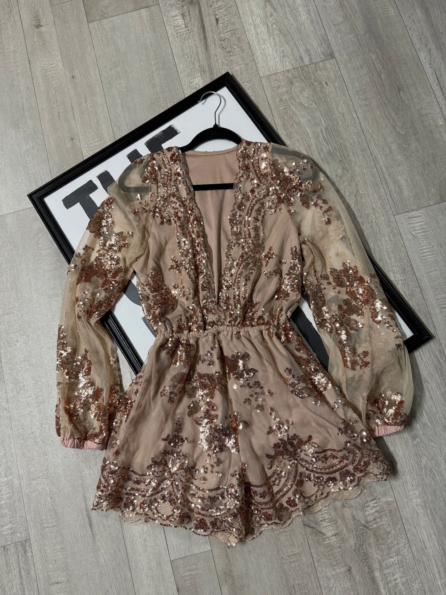 Tutina shine paillettes bronzo
