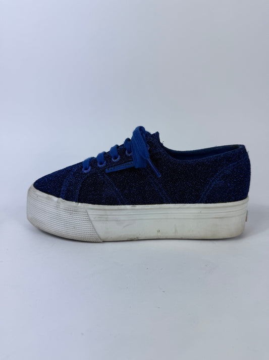 Superga lurex blu n.36