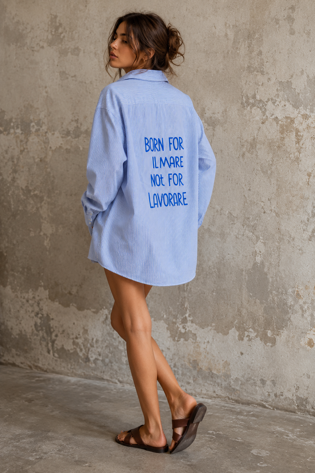 Camicia righe ‘Born for il mare’