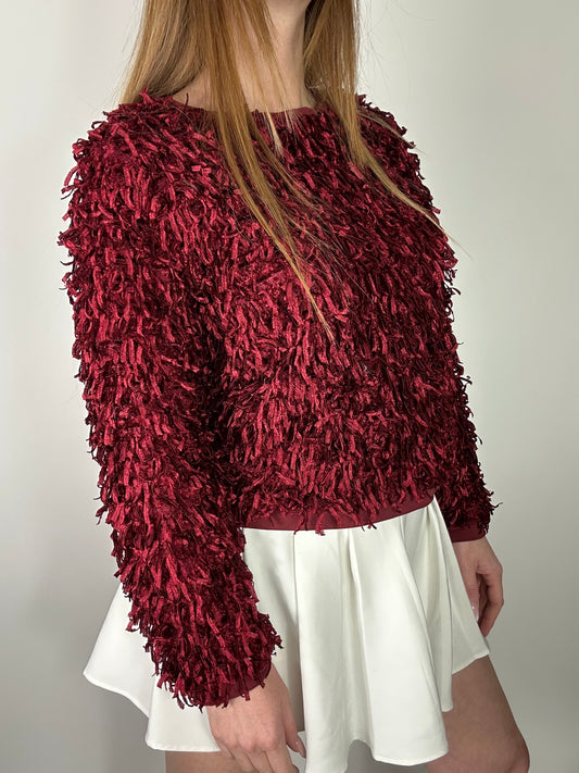 Maglia frange amaranto