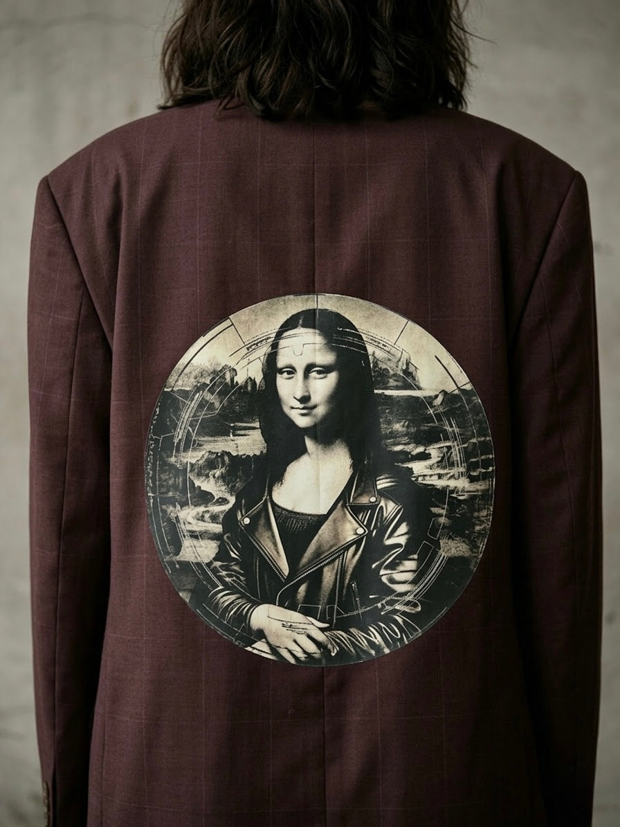 Blazer burgundy doppiopetto ‘Gioconda’ handmade