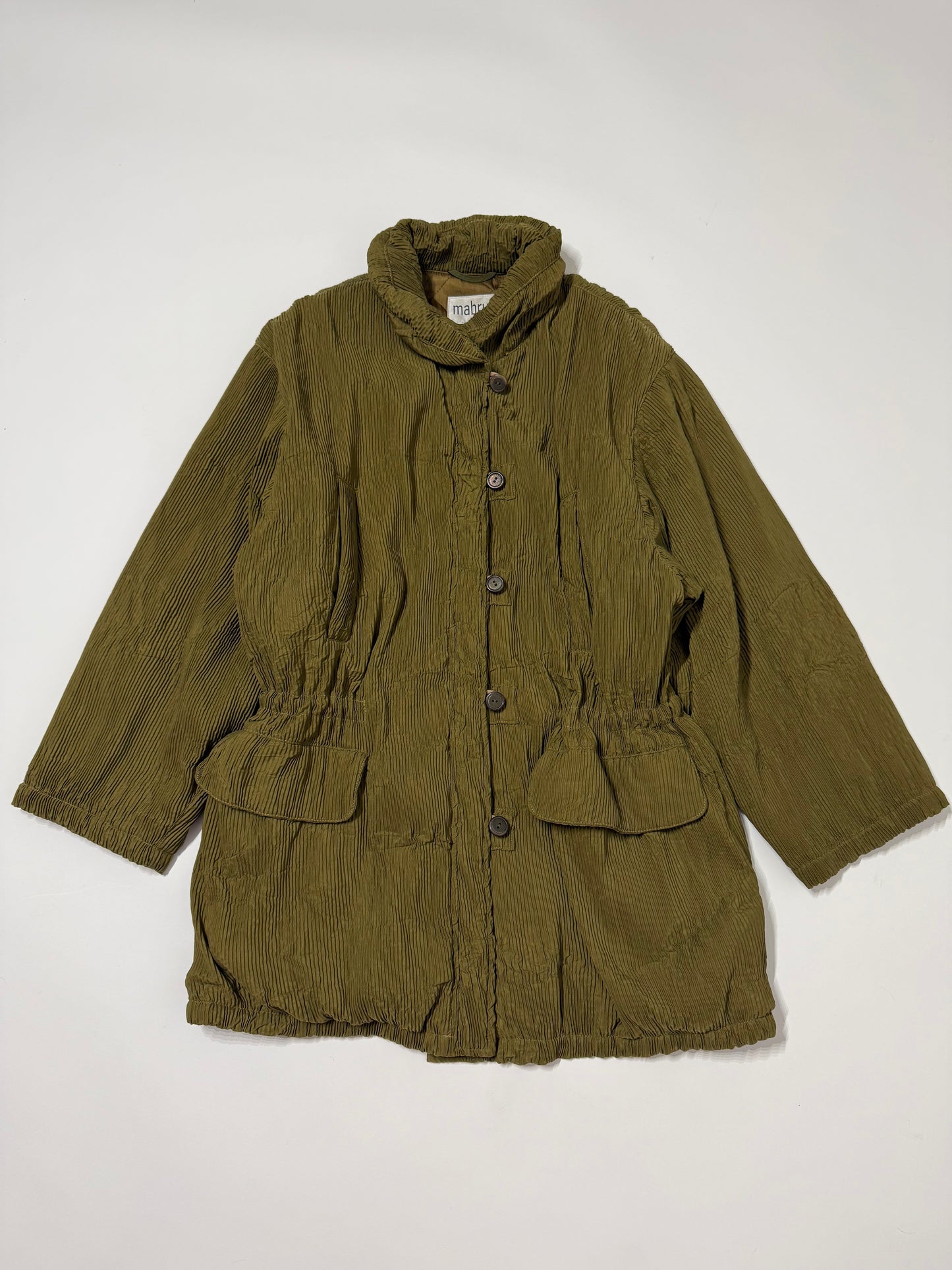 Giacca vintage trapuntata cachi