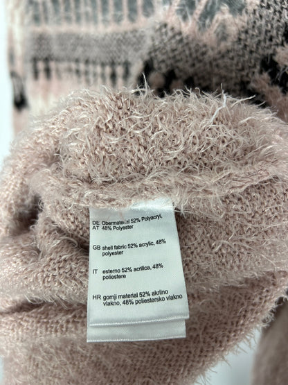 Maglione peluche fantasia rosa L