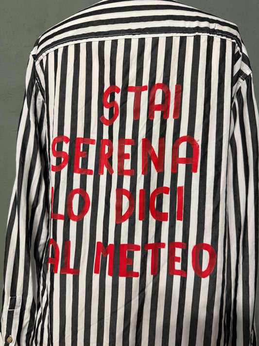 Camicia righe scritta ‘Stai Serena’ tg.L