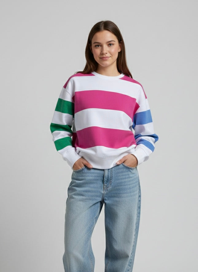 Felpa righe multicolor