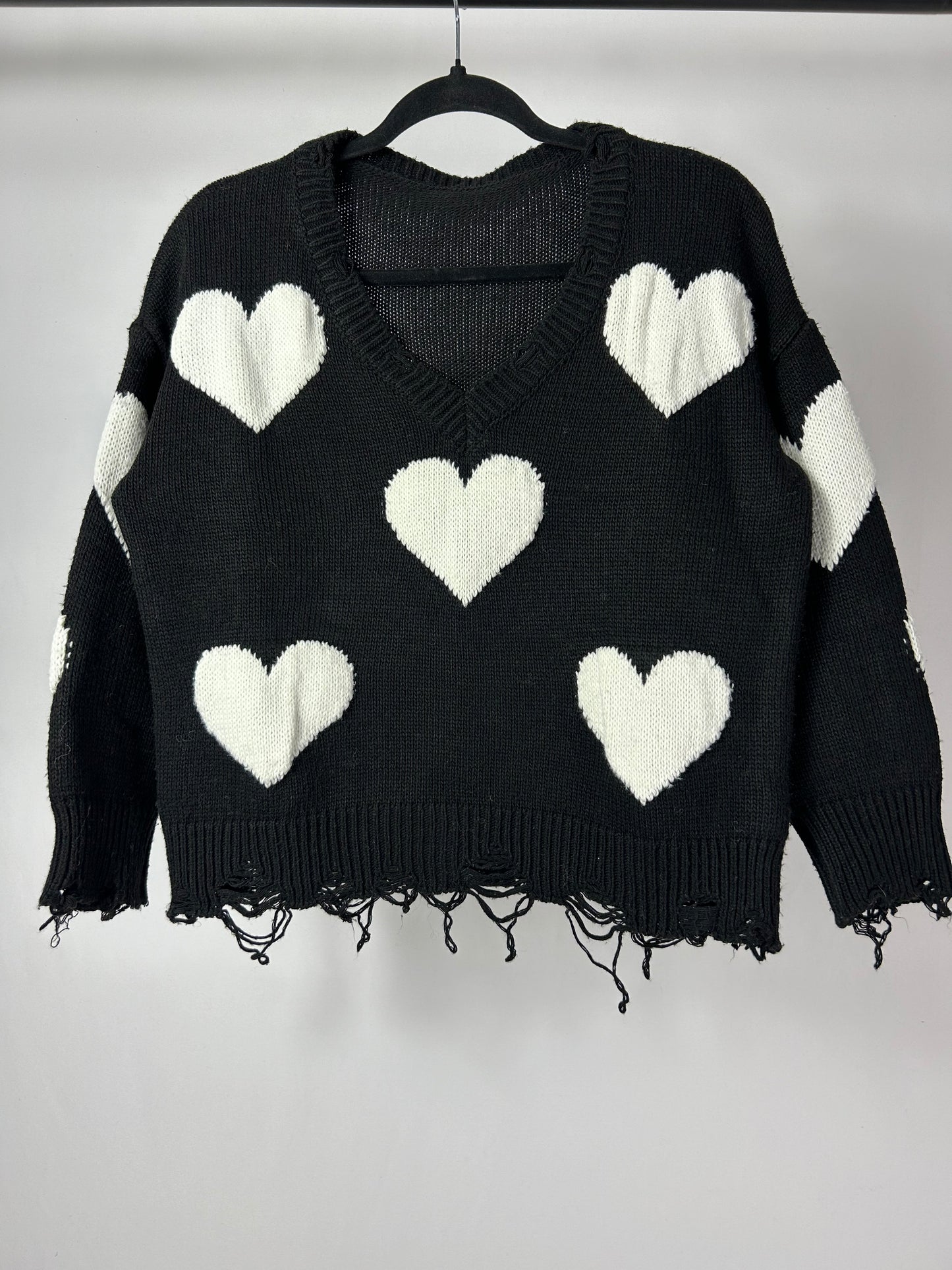 Pull scollo V cuori tg.M