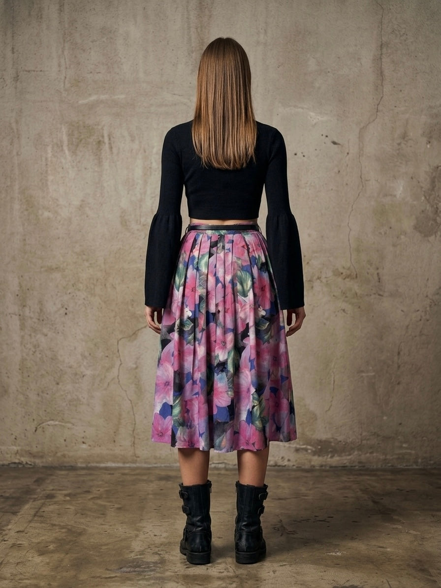 Maxigonna vintage fantasia fiorata