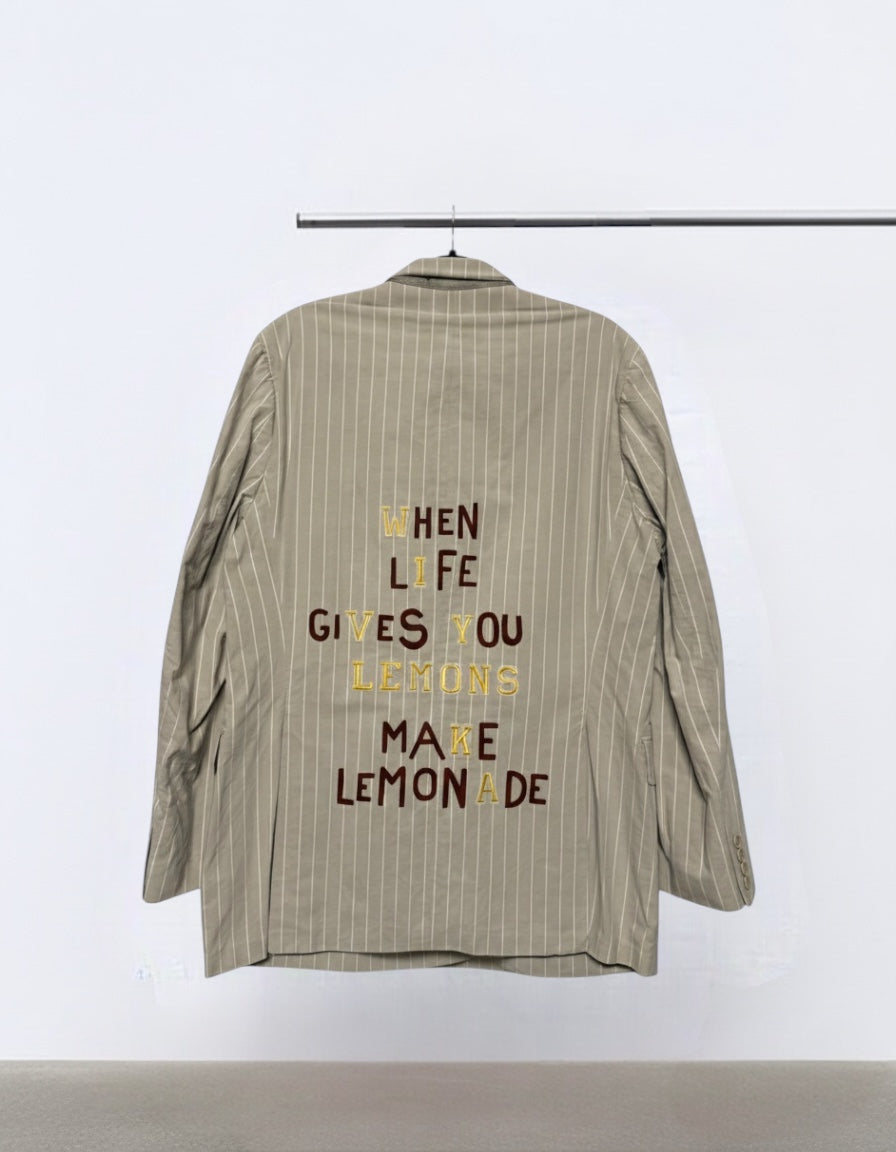 Blazer vintage gessato ‘Lemonade’ handmade