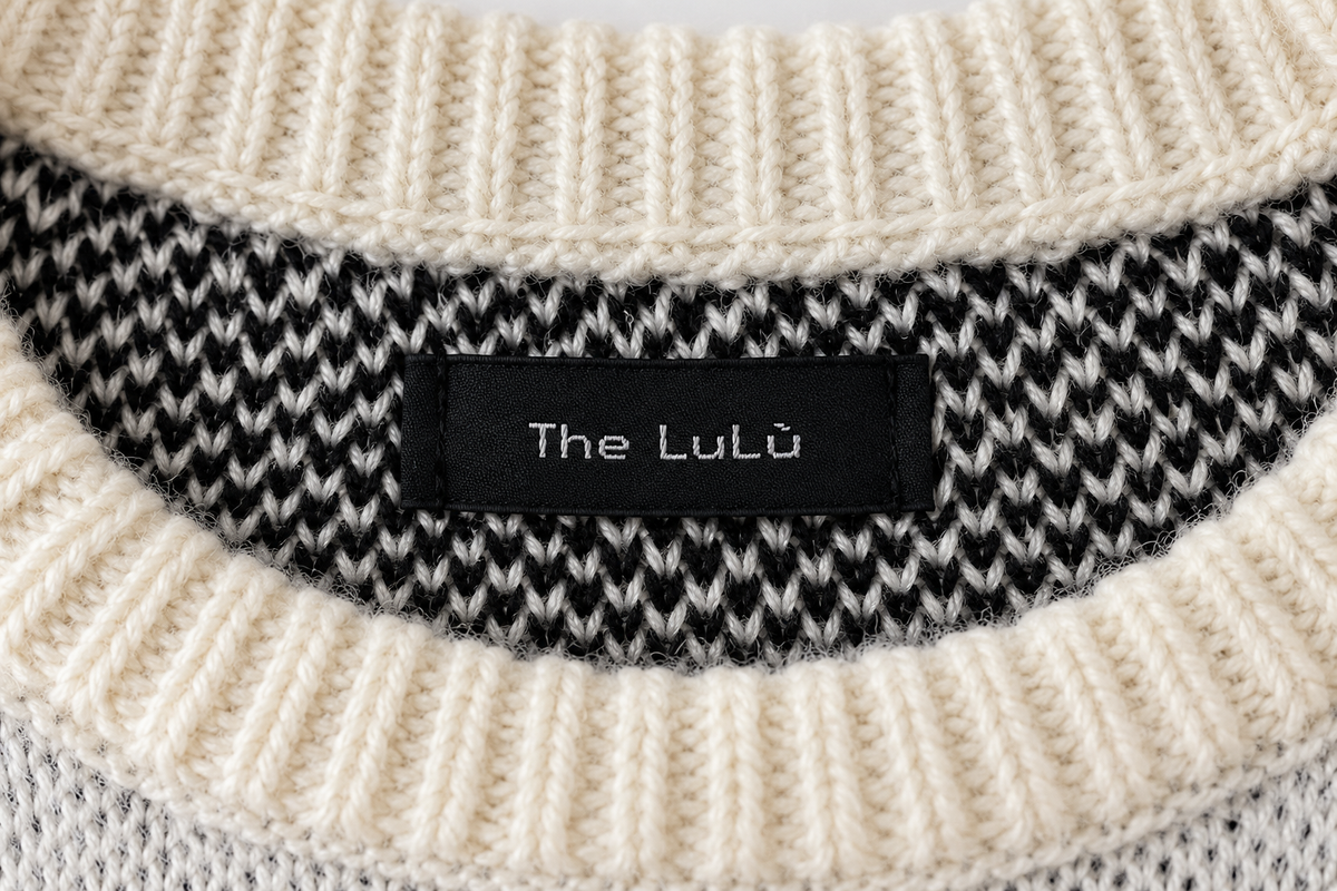 Maglione Oversize a Righe Nero e Panna con Cuore | The Lulù