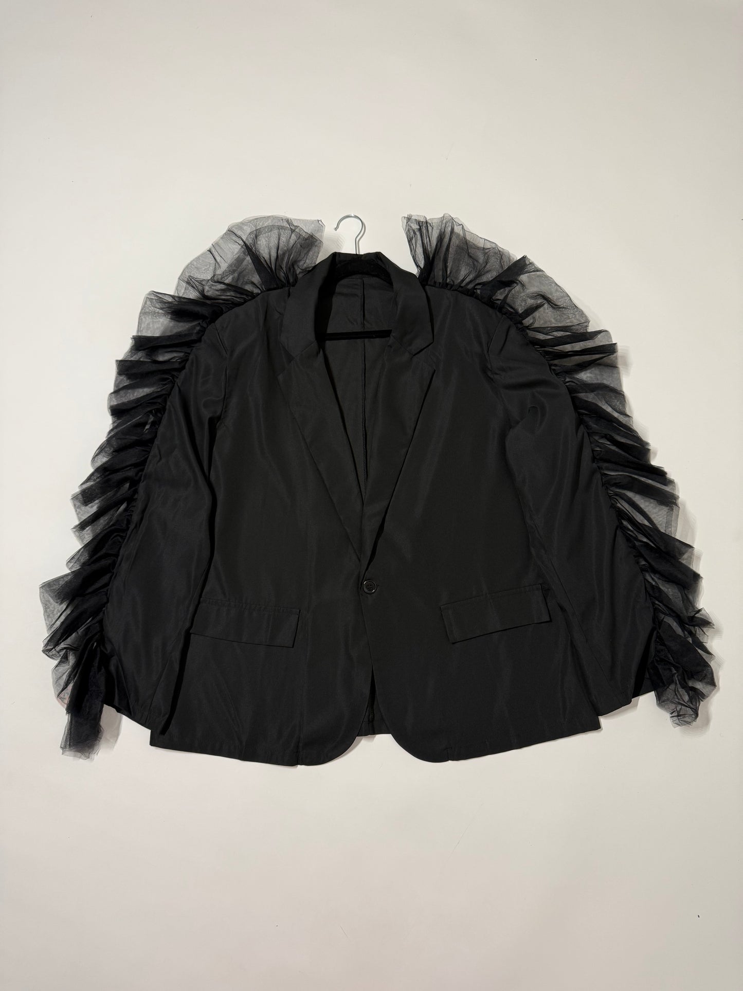 Blazer monopetto tulle upcycling